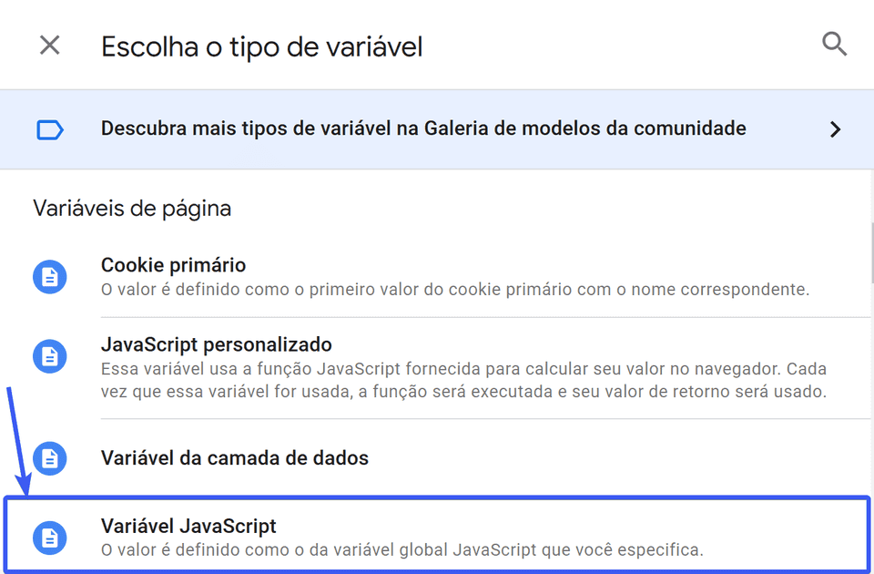 Imagem Variável JavaScript no GTM
