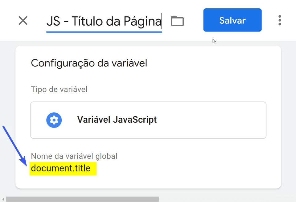 Imagem Variável JavaScript no GTM