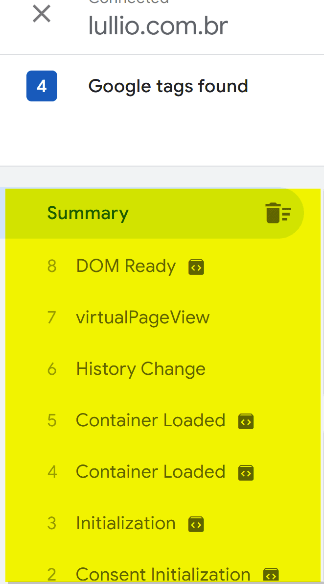 Eventos modo Preview do GTM